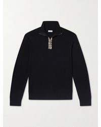 Burberry - Wool Half-Zip Sweater - Lyst