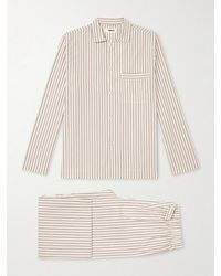 Tekla - Striped Cotton-Poplin Pyjama Set - Lyst
