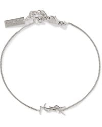 Saint Laurent - Logo-detailed Silver-tone Chain Bracelet - Lyst