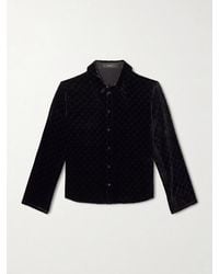 Gucci - Classic-Collar Slim-Fit Logo-Devoré Velvet Shirt - Lyst
