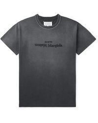 Maison Margiela - Logo-embroidered Cotton-jersey T-shirt - Lyst