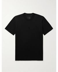 Givenchy - T-Shirt aus Baumwoll-Jersey mit Logostickerei - Lyst