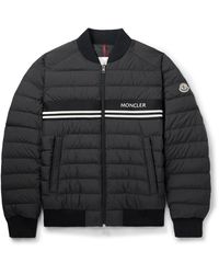 Moncler - Striped Quilted Shell Down Bomber Jacket - Lyst