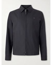Burberry - Logo-Embroidered Wool Zip-Up Blouson Jacket - Lyst