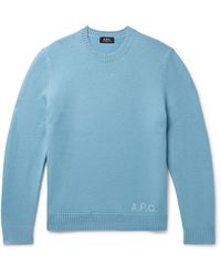 Alex Sweater in Dark_navy for Men A.P.C Blue Mens Clothing Sweaters and knitwear Zipped sweaters 