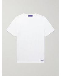 Ralph Lauren - Logo-Embroidered Cotton-Lisle T-Shirt - Lyst