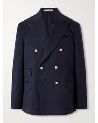 Fortela - Travel Double-Breasted Wool-Twill Blazer - Lyst
