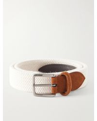 Anderson's - 3.5 Cm Leather-Trimmed Woven Belt - Lyst