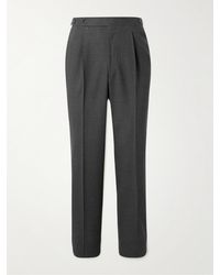 STÒFFA - Tapered Pleated Wool Trousers - Lyst
