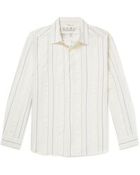 mfpen - Generous Striped Seersucker-trimmed Cotton-poplin Shirt - Lyst