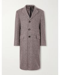 Kiton - Herringbone Cashmere And Wool-Blend Coat - Lyst