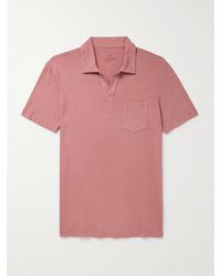 Altea - Dennis Cotton And Linen-blend Polo Shirt - Lyst