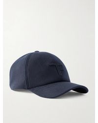 Tom Ford - Leather-trimmed Logo-embroidered Cashmere Baseball Cap - Lyst