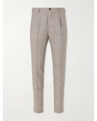 Slowear - Tapered Prince Of Wales Checked Wool And Cashmere-Blend Trousers - Lyst