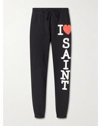 SAINT Mxxxxxx - I Love Saint Tapered Printed Cotton-jersey Sweatpants - Lyst