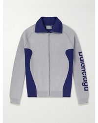 Balenciaga - Logo-jacquard Cotton-blend Zip-up Sweater - Lyst