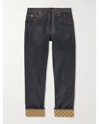 Gucci - Straight-leg Logo-jacquard Jeans - Lyst