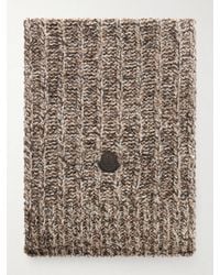 Moncler - Logo-appliquéd Ribbed Wool-blend Scarf - Lyst