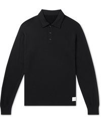 Visvim Sport Weller Logo-appliquéd Wool-blend Jersey Polo Shirt - Black