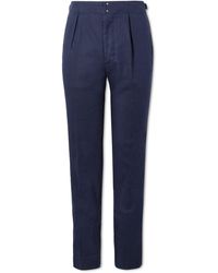 Incotex - Venezia 1951 Tapered Pleated Linen Trousers - Lyst