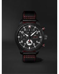 IWC Schaffhausen - Pilot's Tophatter Automatic Chronograph 44.5mm Ceramic And Leather Watch - Lyst