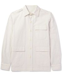 De Petrillo - Striped Cotton-seersucker Shirt - Lyst