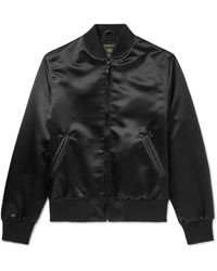 Golden Bear - Sukajan Leather-Trimmed Satin Bomber Jacket - Lyst
