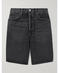 Agolde - Skater Wide-leg Distressed Denim Shorts - Lyst