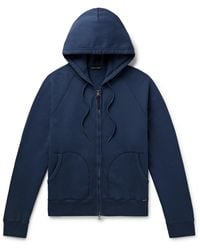 Tom Ford - Garment-dyed Cotton-jersey Zip-up Hoodie - Lyst