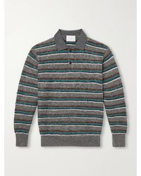Ssstein - Striped Brushed-Knit Polo Shirt - Lyst