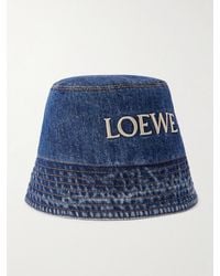 Loewe - Paula's Ibiza Logo-Embroidered Denim Bucket Hat - Lyst