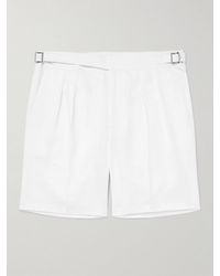 MR P. - Straight-Leg Pleated Linen Bermuda Shorts - Lyst
