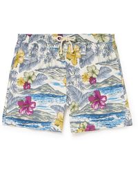 Massimo Alba - Kite Logo-appliquéd Straight-leg Mid-length Printed Swim Shorts - Lyst