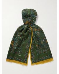 Drake's - Schal aus einer Woll-Seidenmischung mit Print und Fransen - Lyst