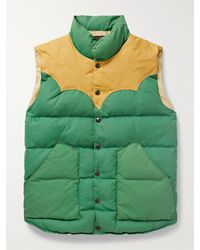 RRL - Leather-trimmed Padded Quilted Recycled-nylon Gilet - Lyst