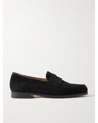 John Lobb - Lopez Suede Penny Loafers - Lyst