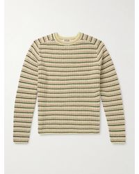 AURALEE - Striped Shetland Wool And Cashmere-blend Sweater - Lyst
