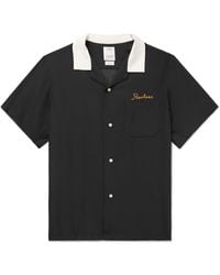 Visvim - Camp-collar Logo-appliquéd Silk Crepe De Chine Shirt - Lyst