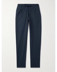 Hartford - Tanker Straight-Leg Pleated Stretch-Cotton Drawstring Trousers - Lyst