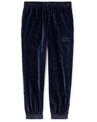 Wacko Maria - Straight-leg Embroidered Leopard-print Cotton-velvet Sweatpants - Lyst