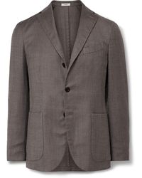 Boglioli - K-jacket Unstructured Herringbone Virgin Wool-blend Blazer - Lyst