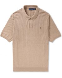 Polo Ralph Lauren - Logo-Embroidered Ribbed Cotton Polo Shirt - Lyst