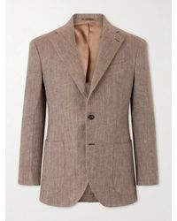 J. Mueser - Herrinbone Linen Blazer - Lyst
