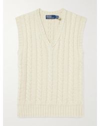 Polo Ralph Lauren - Cable-knit Cotton And Cashmere-blend Sweater Vest - Lyst