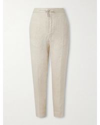 MR P. - James Straight-leg Linen-twill Drawstring Suit Trousers - Lyst