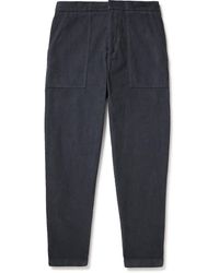 Officine Generale - Paolo Tapered Cotton-corduroy Trousers - Lyst