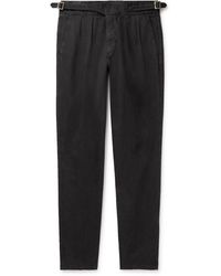Rubinacci - Manny Tapered Pleated Cotton-twill Trousers - Lyst