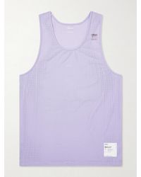 Satisfy - Embellished Logo-Appliquéd Space-O Mesh Tank Top - Lyst