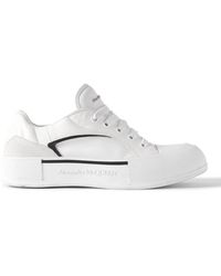Alexander McQueen - Deck Canvas And Suede-trimmed Padded Leather Sneakers - Lyst