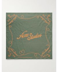 Acne Studios - Logo-Print Cotton-Voile Scarf - Lyst